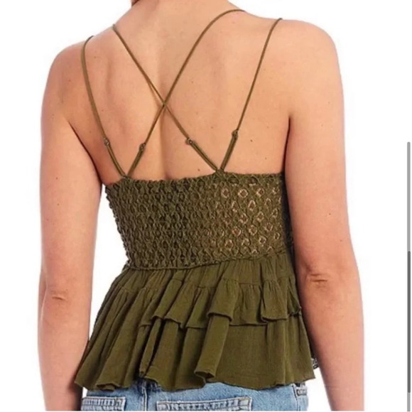 Free People Adella Cami Size XSMALL in Olive - Picture 6 of 9